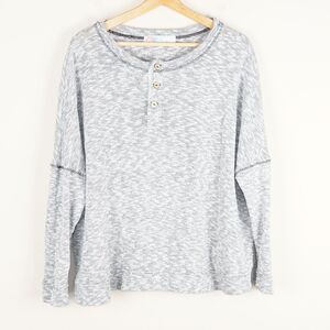 Free People Beach Sleep To Dream Knit Alabaster Gray Textured Tops Womens Sz S